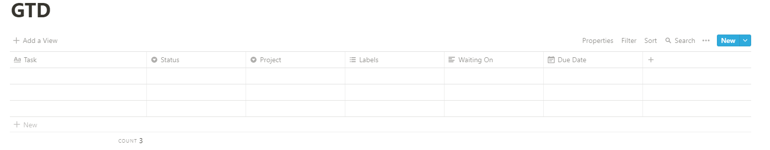 Getting Things Done in Notion Using Tables