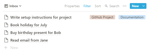 Getting Things Done in Notion Using Tables