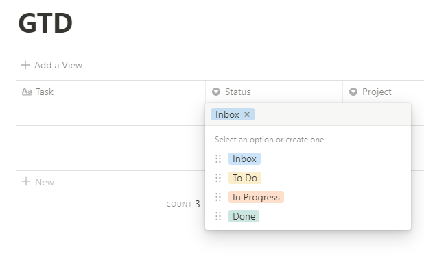 Getting Things Done in Notion Using Tables